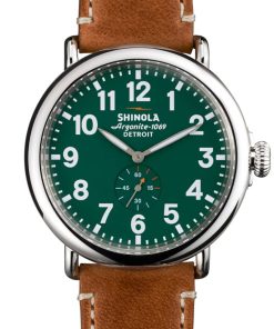 Shinola The Runwell Green Dial Largo Tan Watch, 47mm