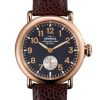 Shinola The Runwell Midnight Blue w/ Rose Gold Dial Leather Watch, 36mm