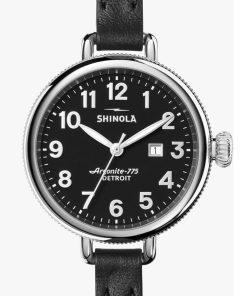 Shinola The Birdy Black Leather Strap Watch, 34mm
