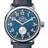 Shinola The Runwell Blue Dial Ocean Nappa Leather Watch, 41mm