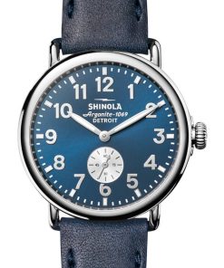 Shinola The Runwell Blue Dial Ocean Nappa Leather Watch, 41mm