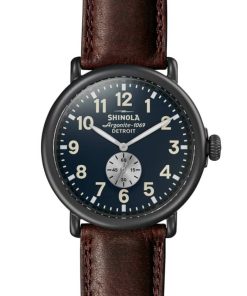 Shinola The Runwell Midnight Blue Dial Cattail Grizzly Watch, 47mm