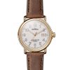 Shinola The Runwell Ivory Dial British Tan Leather Watch, 41mm