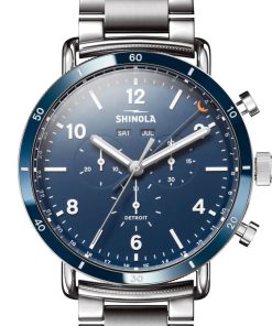 Shinola The Canfield Sport Blue Dial Stainless Steel Bracelet Watch, 45mm