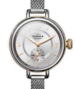 Shinola The Birdy 34mm Silver with Mesh Bracelet Womens Watch