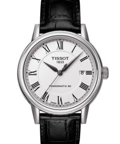 Tissot Automatic Carson Classic White Dial Black Leather Strap Watch, 40mm