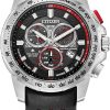 Citizen Promaster MX Black Dial Leather Watch, 43mm