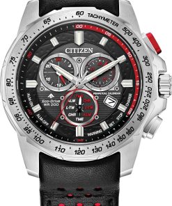 Citizen Promaster MX Black Dial Leather Watch, 43mm