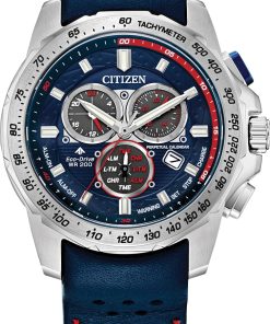 Citizen Promaster MX Blue Dial Leather Watch, 43mm