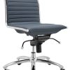 Euro Style Blue Dirk Low Back Without Armrests Office Chair