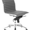 Euro Style Gray Dirk Low Back Without Armrests Office Chair