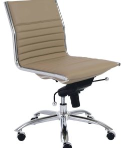 Euro Style Taupe Dirk Low Back Without Armrests Office Chair