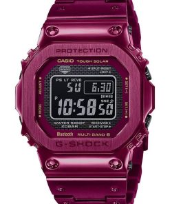 G-Shock Metallic Accent Red Dial Stainless Steel Watch, 49.6mm
