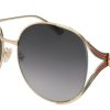 Gucci GG0225S Oversized Sunglasses, Gray Gradient Lenses, 63mm