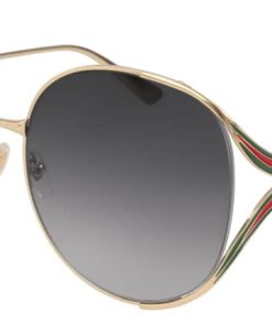 Gucci GG0225S Oversized Sunglasses, Gray Gradient Lenses, 63mm
