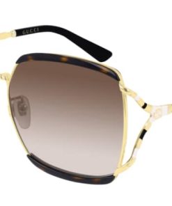 Gucci GG0593SK Square Sunglasses, Brown Gradient Lenses, 59mm