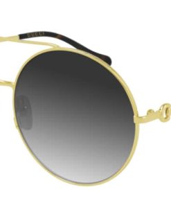 Gucci GG0878S   Round Gold Grey Gradient Sunglasses, 59mm