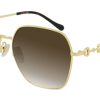 Gucci GG0882SA Rectangle Sunglasses, Brown Gradient Lenses, 60mm