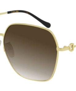 Gucci GG0882SA Rectangle Sunglasses, Brown Gradient Lenses, 60mm