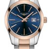 Longines Quartz Conquest Classic Two-Tone Watch, Blue Dial, 29.50mm