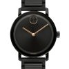 Movado BOLD Evolution Black Dial & Ion-Plated SS Link Bracelet Watch, 40mm