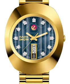 Rado The Original Automatic Blue Dial Gold-Tone Stainless Steel Watch, 35mm