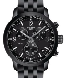 Tissot T-Sport PRC 200 Chronograph Black Stainless Steel Watch, 43mm