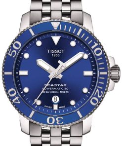 Tissot Seastar 1000 Powermatic 80 Blue Dial Stainless Steel Bracelet Watch, 43mm