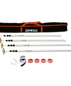 ZIPWALL SLP4 Dust Barrier Pole, Spring-Loaded, 12 ft L, Aluminum