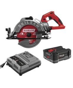 SKILSAW TRUEHVL SPTH77M-12 Worm Drive Saw Kit, Kit, 48 V Battery, 7-1/4 in Dia Blade, 53 deg Bevel, 5800 rpm Speed