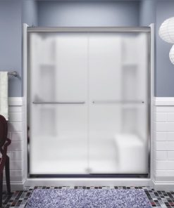 Sterling Finesse 59-5/8 In. W. X 70-1/16 In. H. Chrome Frameless Frosted Glass Sliding Shower Door