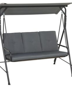 Outdoor Expressions 3-Person 71.65 In. W. x 66.93 In. H. x 49.21 In. D. Gray Patio Swing