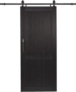 Millbrooke 36 In. x 84 In. x 1.3 In. H-Style Black PVC Barn Door Kit