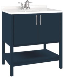 Bertch Essence 30 In. W x 34-1/2 In. H x 21 In. D Cobalt Furniture Style Vanity Base, 2 Door
