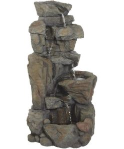 Best Garden 22 In. W. x 42 In. H. x 22 In. L. Resin Rock Fountain