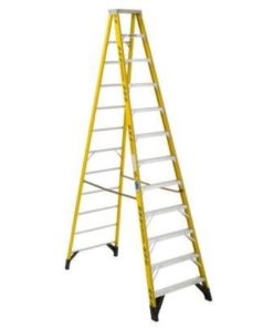 Werner 12 Ft. Fiberglass Step Ladder with 375 Lb. Load Capacity Type IAA Ladder Rating