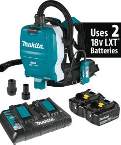 18V X2 LXT? Lithium-Ion (36V) Brushless Cordless 1/2 Gallon HEPA Filter Backpack Dry Dust Extractor Kit, AWS? Capable (5.0Ah)