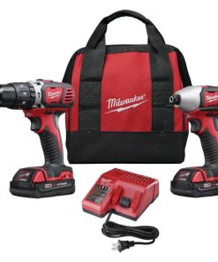Milwaukee 2-Tool M18 Lithium-Ion Hammer Drill & Compact Impact Driver Cordless Tool Combo Kit