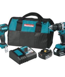 Makita 2-Tool 18 Volt LXT Lithium-Ion Brushless Compact Hammer Drill/Driver & Impact Driver Cordless Tool Combo Kit