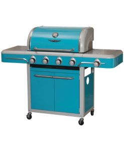 BULL 79006 Gas Grill, 12000 Btu BTU, 4 -Burner, Stainless Steel Body, Vintage Blue