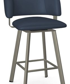 Amisco Easton Oceanic/Titanium Swivel Counter Stool