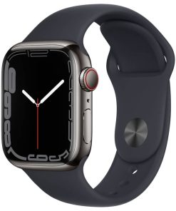 Apple Watch Series 7 GPS & Cellular 41mm Graphite Stainless Steel Case With Midnight Sport Band