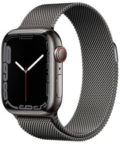 Apple Watch Series 7 GPS & Cellular 41mm Graphite Stainless Steel Case With Graphite Milanese Loop