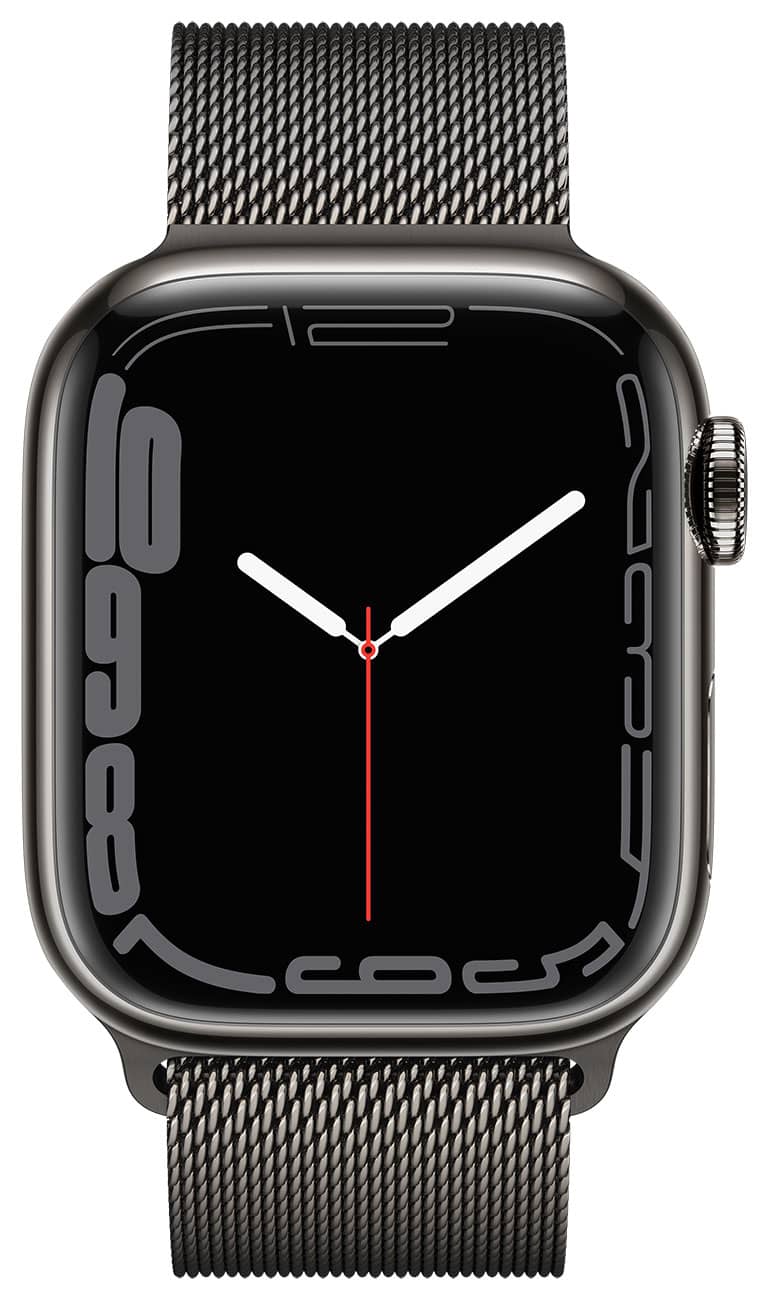 Apple-Watch-Series-7-GPS-Cellular-41mm-Graphite-Stainless-Steel-Case-With-Graphite-Milanese-Loop-MKHK3LLA-Front-View.jpg