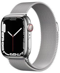Apple Watch Series 7 GPS & Cellular 41mm Silver Stainless Steel Case With Silver Milanese Loop