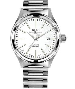 Ball Fireman Enterprise Stainless Steel Watch, White Dial, 40mm