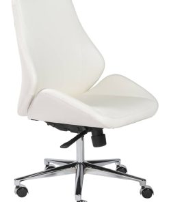 Euro Style Bergen White Low Back Office Chair w/o Armrests
