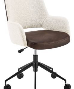 Euro Style Desi Ivory & Brown Office Chair