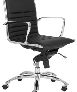 Euro Style Dirk Black/Chrome Low Back Office Chair