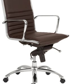 Euro Style Dirk Brown/Chrome Low Back Office Chair